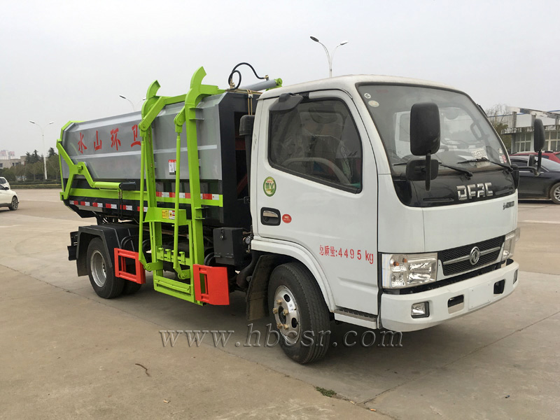 东风6方挂桶垃圾车带对接车