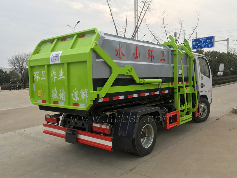 东风6方挂桶垃圾车带对接车