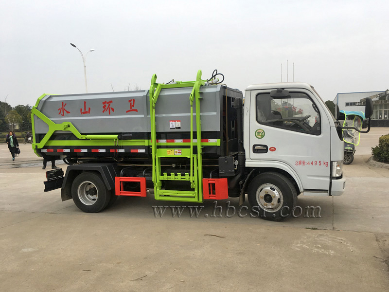 东风6方挂桶垃圾车带对接车